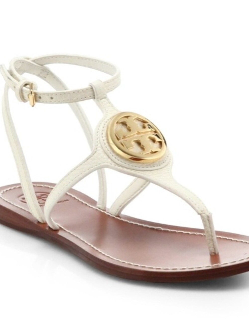 Tory Burch Leticia Ankle Strap Sandals White Size 7.5